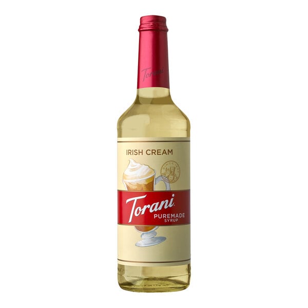 Torani Puremade Irish Cream Flavoring Syrup 750 mL Glass Bottle - 4/Case