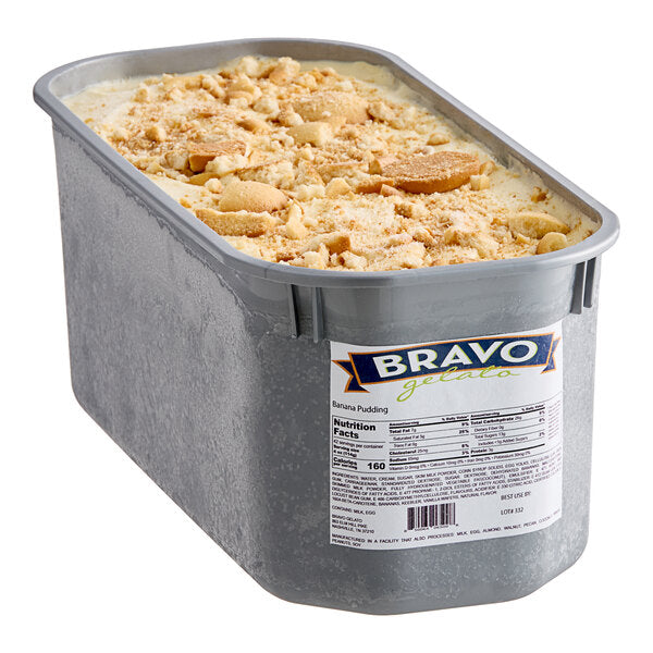 Bravo Gelato Banana Pudding Gelato Tub 5 Liter