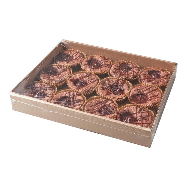 Pillsbury Chocolate Ganache Brownie Single Serve Cup with Chocolate Drizzle 2.5 oz. - 60/Case
