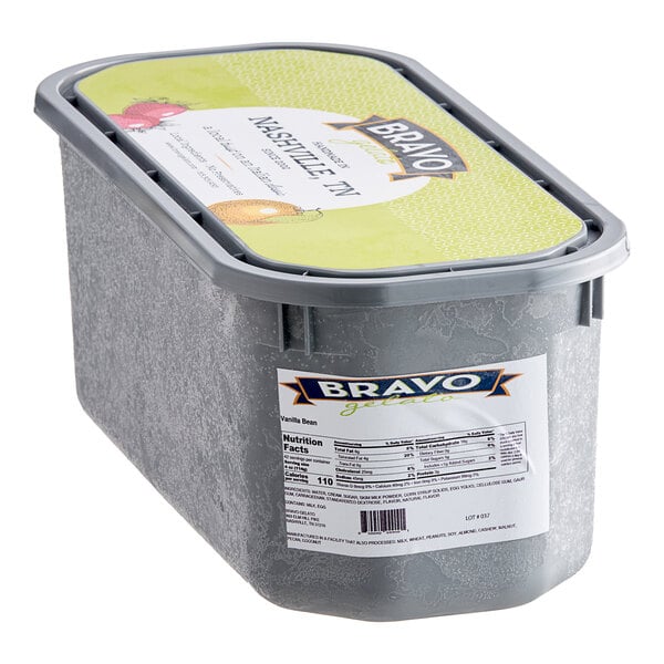 Bravo Gelato Vanilla Bean Gelato Tub 5 Liter