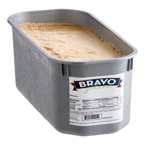 Bravo Gelato Cappuccino Gelato Tub 5 Liter
