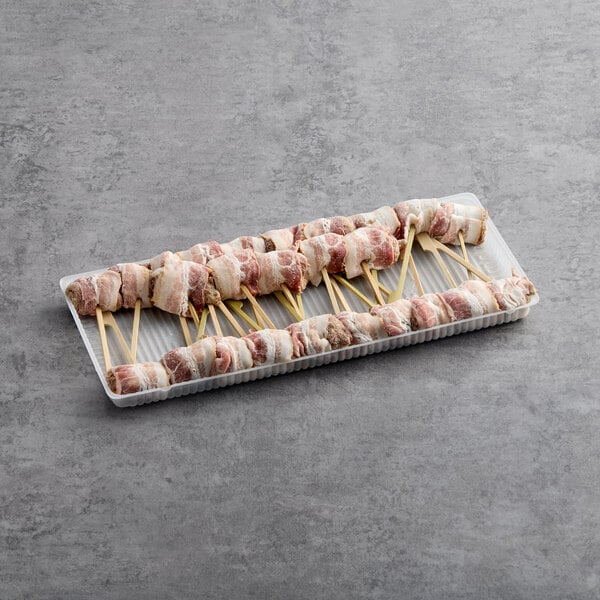 Cuisine Innovations Bacon Wrapped Wagyu and Gorgonzola Skewer 0.88 oz. - 100/Case