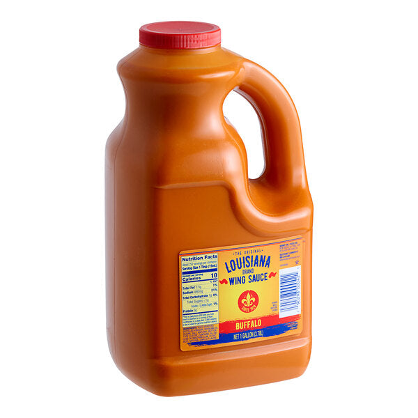 The Original Louisiana Brand 1 Gallon Wildly Wicked Original Buffalo Wing Sauce - 4/Case