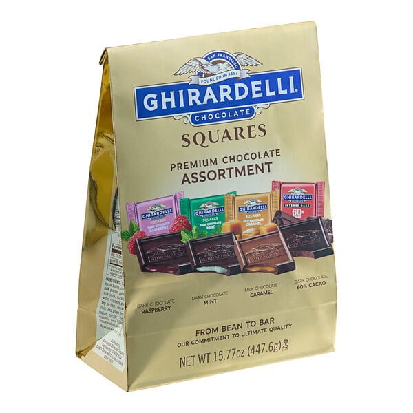 Ghirardelli Individually Wrapped Premium Chocolate Square Assortment 15.77 oz. Bag - 6/Case