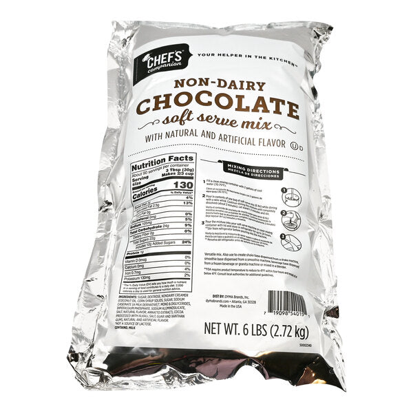 Chef's Companion 6 lb. Chocolate Soft Serve Ice Cream Mix - 6/Case