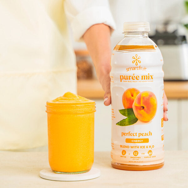 Smartfruit Perfect Peach 100% Fruit Puree Beverage Mix 48 fl. oz. - 6/Case