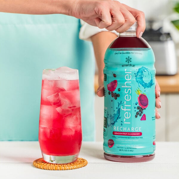 Smartfruit Recharge Dragon Fruit and Elderberry Refresher Beverage 1:1 Concentrate 48 fl. oz. - 6/Case