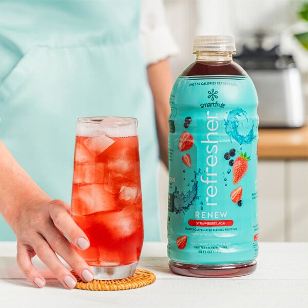 Smartfruit Renew Strawberry Acai Refresher Beverage 1:1 Concentrate 48 fl. oz. - 6/Case