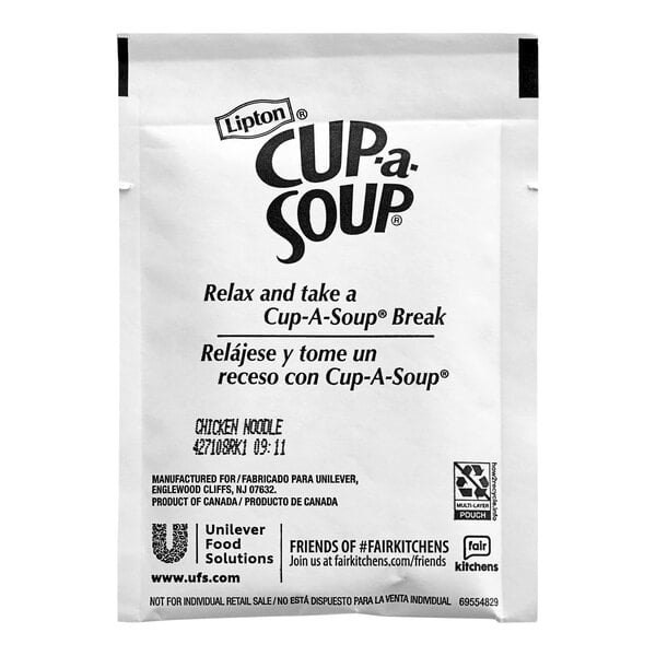 Lipton Cup-a-Soup Instant Chicken Noodle Soup Mix - 88/Case