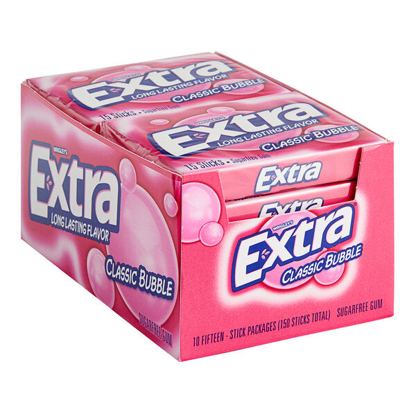 EXTRA® 15-Stick Classic Bubble Gum - 120/Case