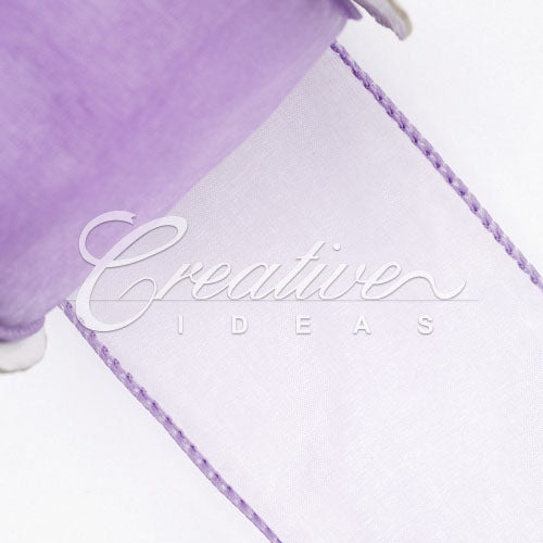 2 1/2" Wired Organza Ribbon - 10 Yards (Lavender)