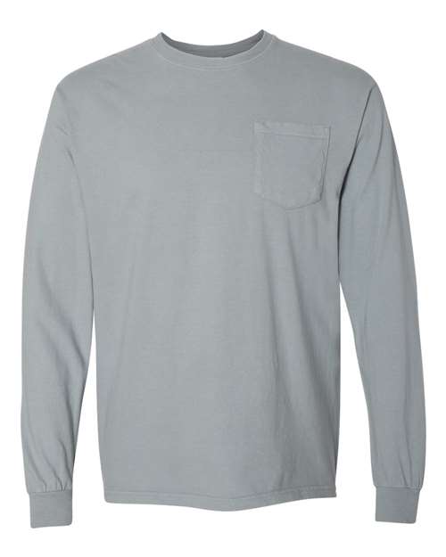 Comfort Colors® Garment-Dyed Heavyweight Crewneck Long Sleeve Pocket T-Shirt