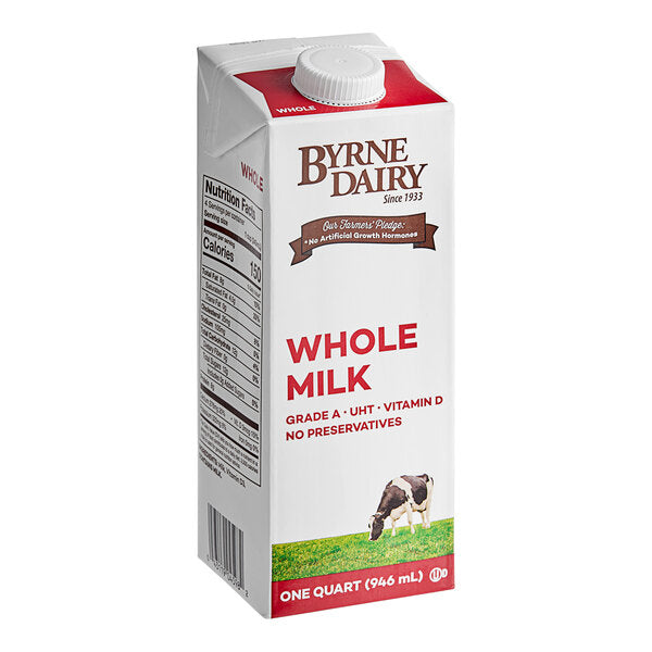 Byrne Whole Aseptic Milk 32 fl. oz. - 12/Case