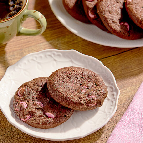 Otis Spunkmeyer Sweet Discovery Chocolate with Pink Chocolate Candy Gems Cookie Dough 1.33 oz. - 240/Case