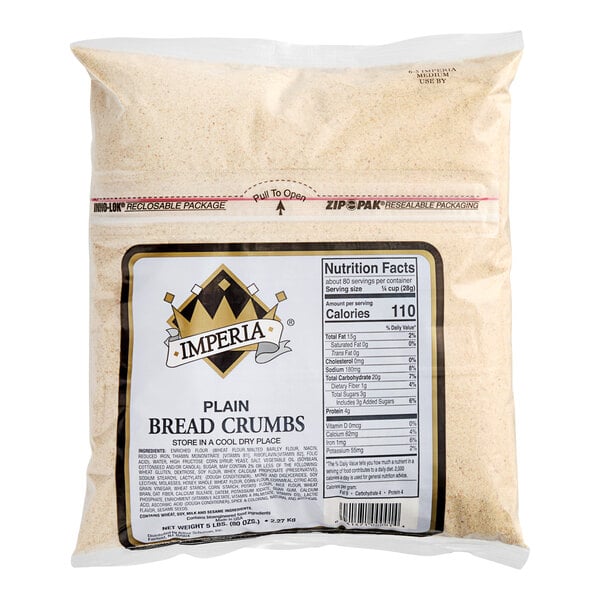 Imperia Plain Bread Crumbs 5 lb. - 6/Case