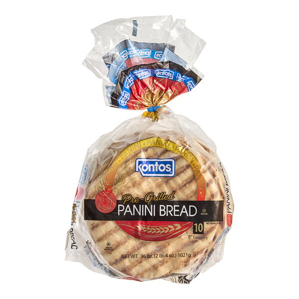 Kontos Pre-Grilled Panini Bread 8" - 100/Case