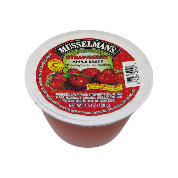 Musselman's Strawberry Applesauce 4.5 oz. Cup - 96/Case