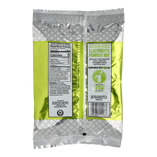 Sqwincher QwikStik Zero Lemon-Lime Electrolyte Drink Mix Single Serve Stick 3 Grams - 500/Case