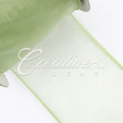 2 1/2" Wired Organza Ribbon - 10 Yards (Mint Green)