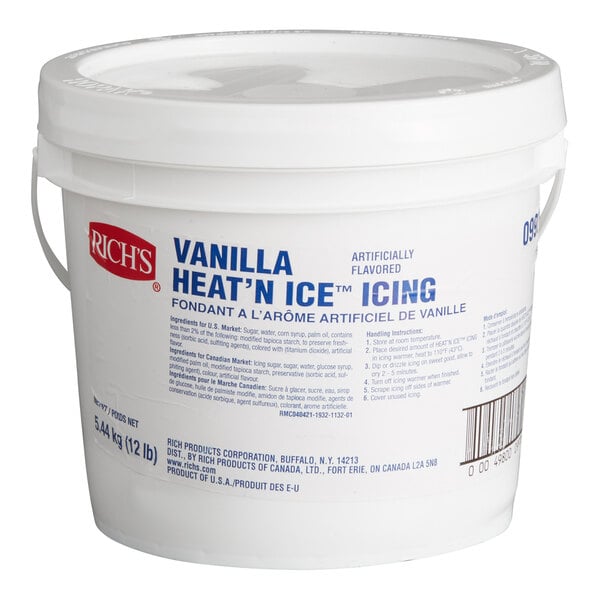 Rich's Vanilla Heat 'n Ice Donut & Roll Icing - 12 lb. Pail