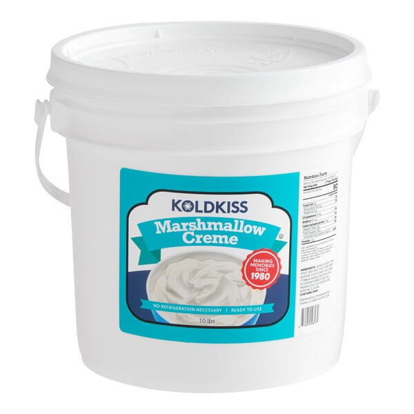 Koldkiss Marshmallow Ready-to-Use Snowball Creme Topping 10 lb. Pail - 2/Case