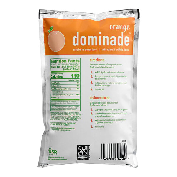 DominAde 21.6 oz. Orange Powdered Drink Mix - 12/Case