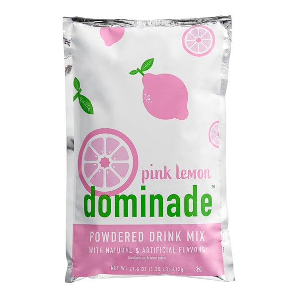 DominAde 21.6 oz. Pink Lemon Powdered Drink Mix - 12/Case