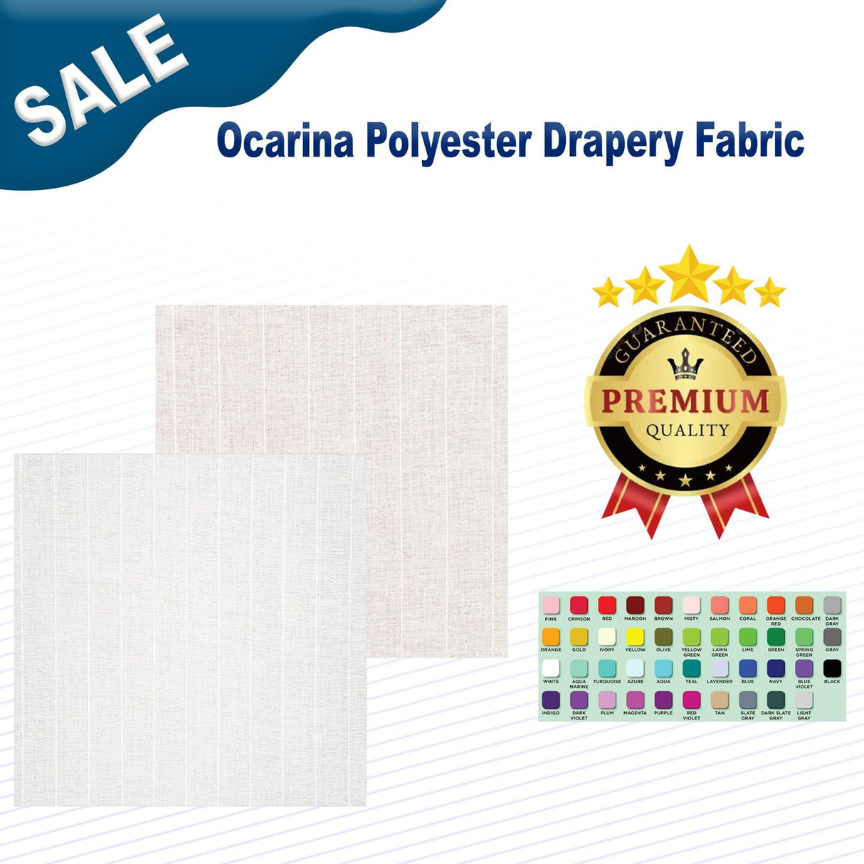 1 Yard Ocarina Polyester Drapery Fabric