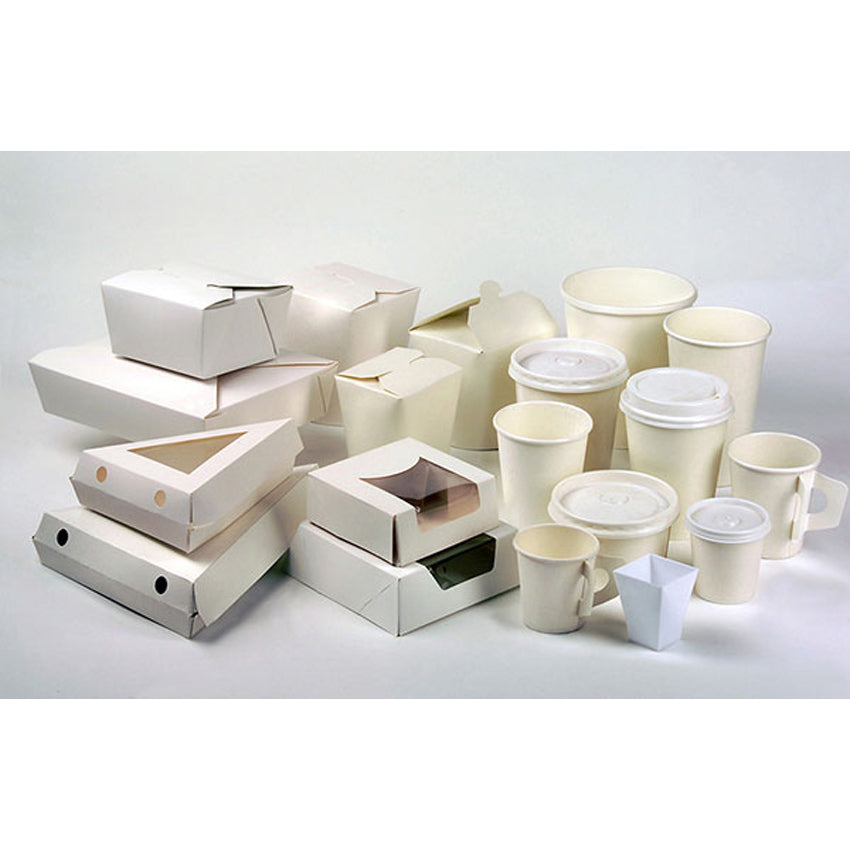 Packnwood White Kraft Slice Box with Window, 6.7" x 5.1" - Case of 200
