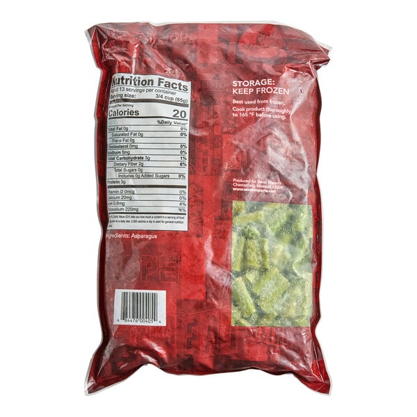 Savor Imports IQF Grade A Asparagus Cuts and Tips 2.5 lb. - 6/Case