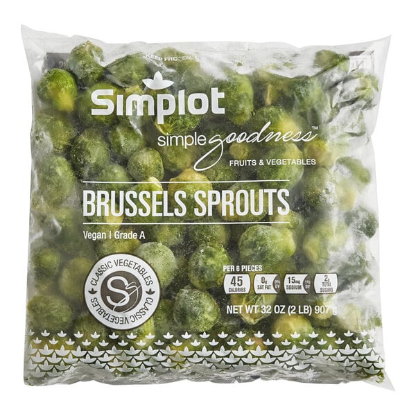 Simplot Simple Goodness IQF Brussels Sprouts 2 lb. - 12/Case