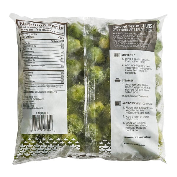 Simplot Simple Goodness IQF Brussels Sprouts 2 lb. - 12/Case