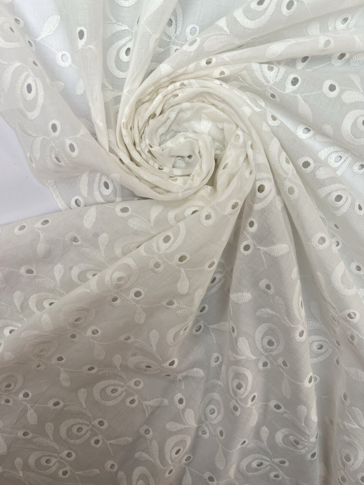 Cotton Broderie Anglaise Poplin White