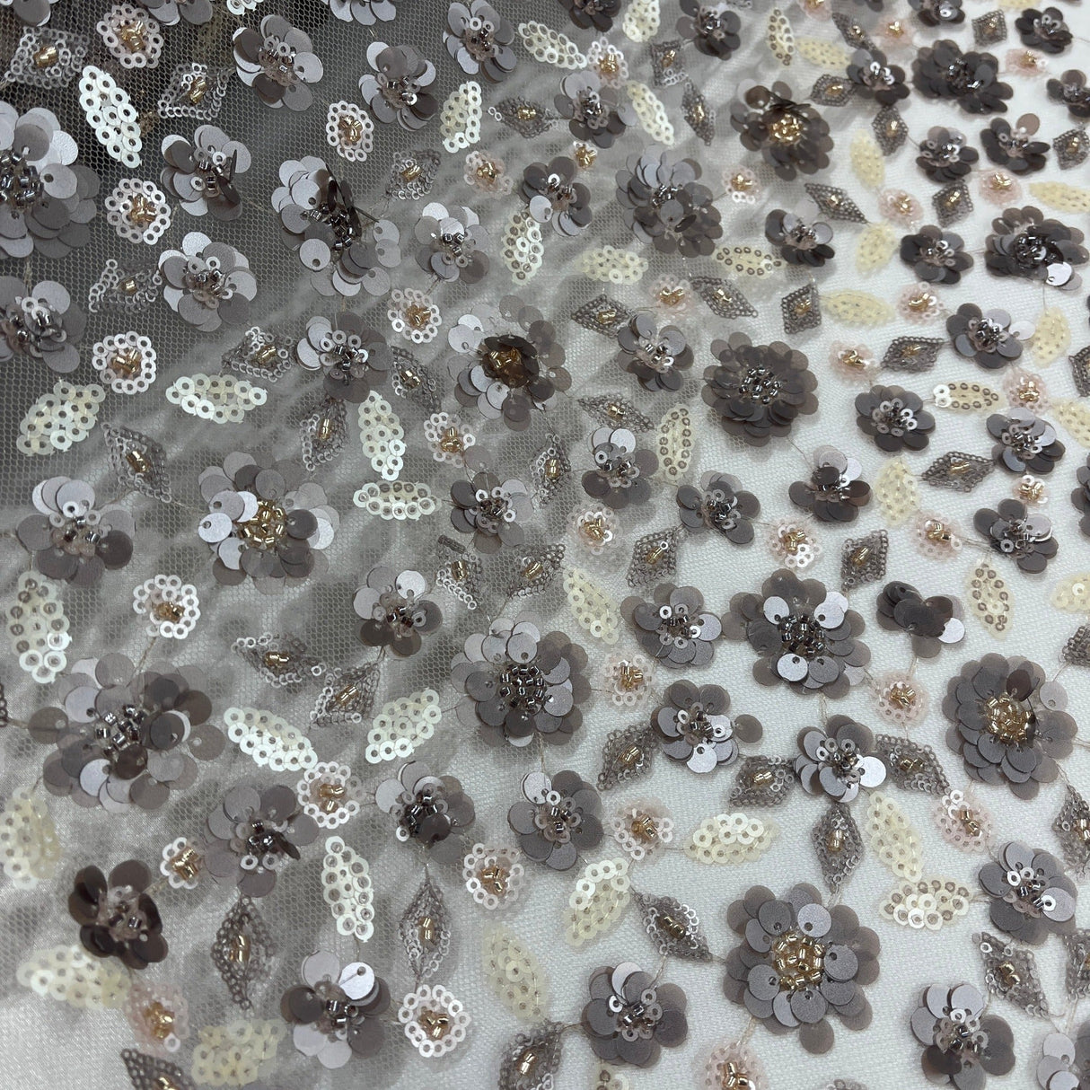 Beaded Sequined Lace Fabric 54" Wide