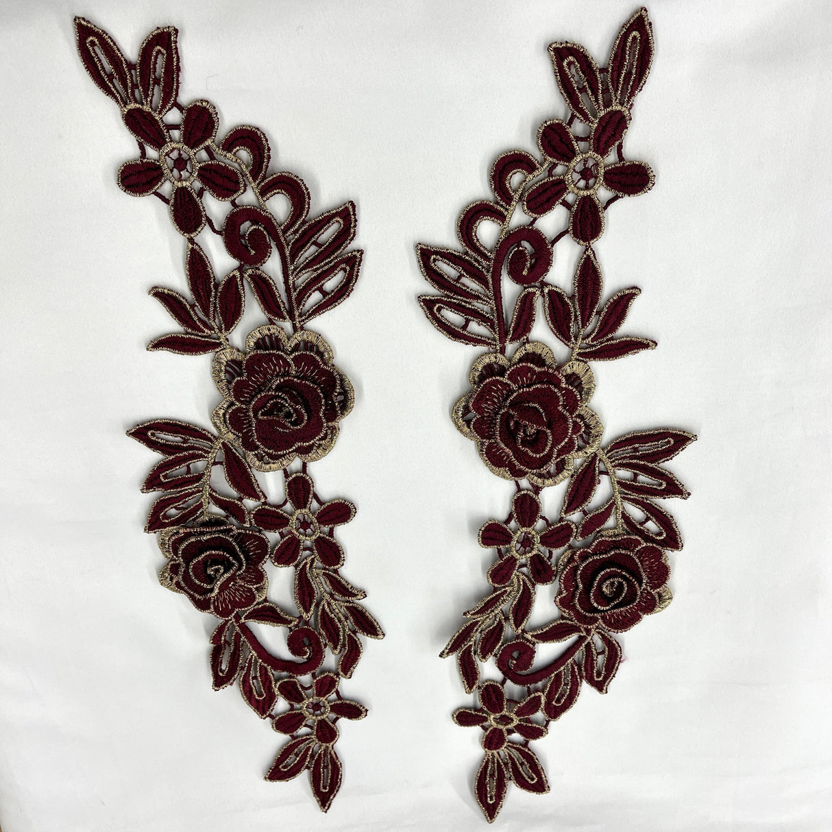 3D Floral Lace Applique Embroidered Net Mesh