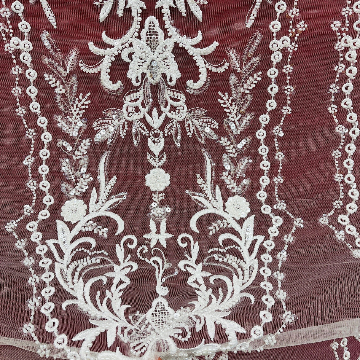 Beaded Embroidered Lace Mesh