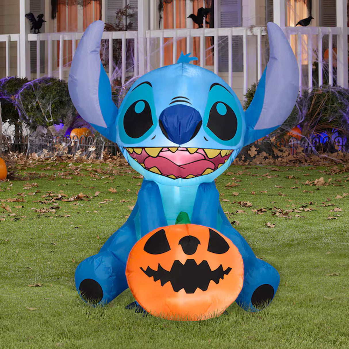 Gemmy 2.99-ft Lighted Disney Lilo Stitch Stitch Jack-o-lantern Inflatable