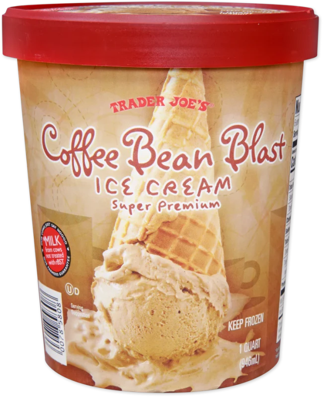 Coffee Bean Blast Ice Cream Rich Creamy Coffee Flavor Dessert 1 Qt