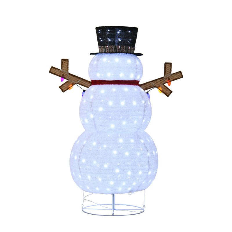 Plush Lantern Snowman with 200 White LED Lights Indoor Outdoor Christmas Decoration 27.17 x 25 x 3.94 Inches