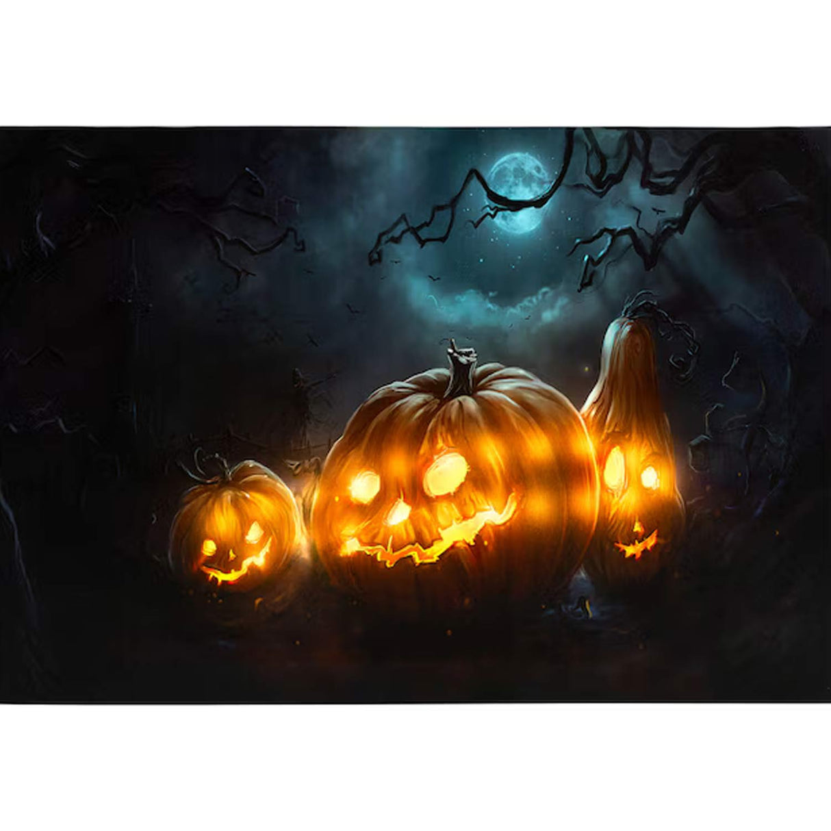 Northlight 15.75 Inches Hanging Lighted Jack-o-Lantern Halloween Wall Art