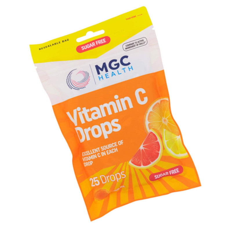 Sugar Free Vitamin C Cough Drops 25ct MGC Health Lozenges