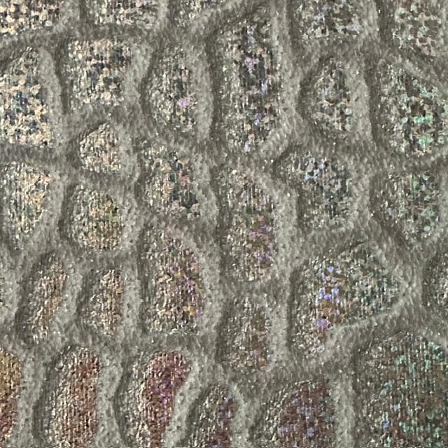 Velvet Hologram Embossed Giraffe Print Fabric