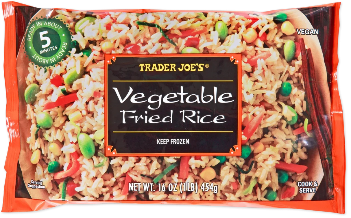 Vegetable Fried Rice Frozen Asian Style Ready Meal 16 Oz