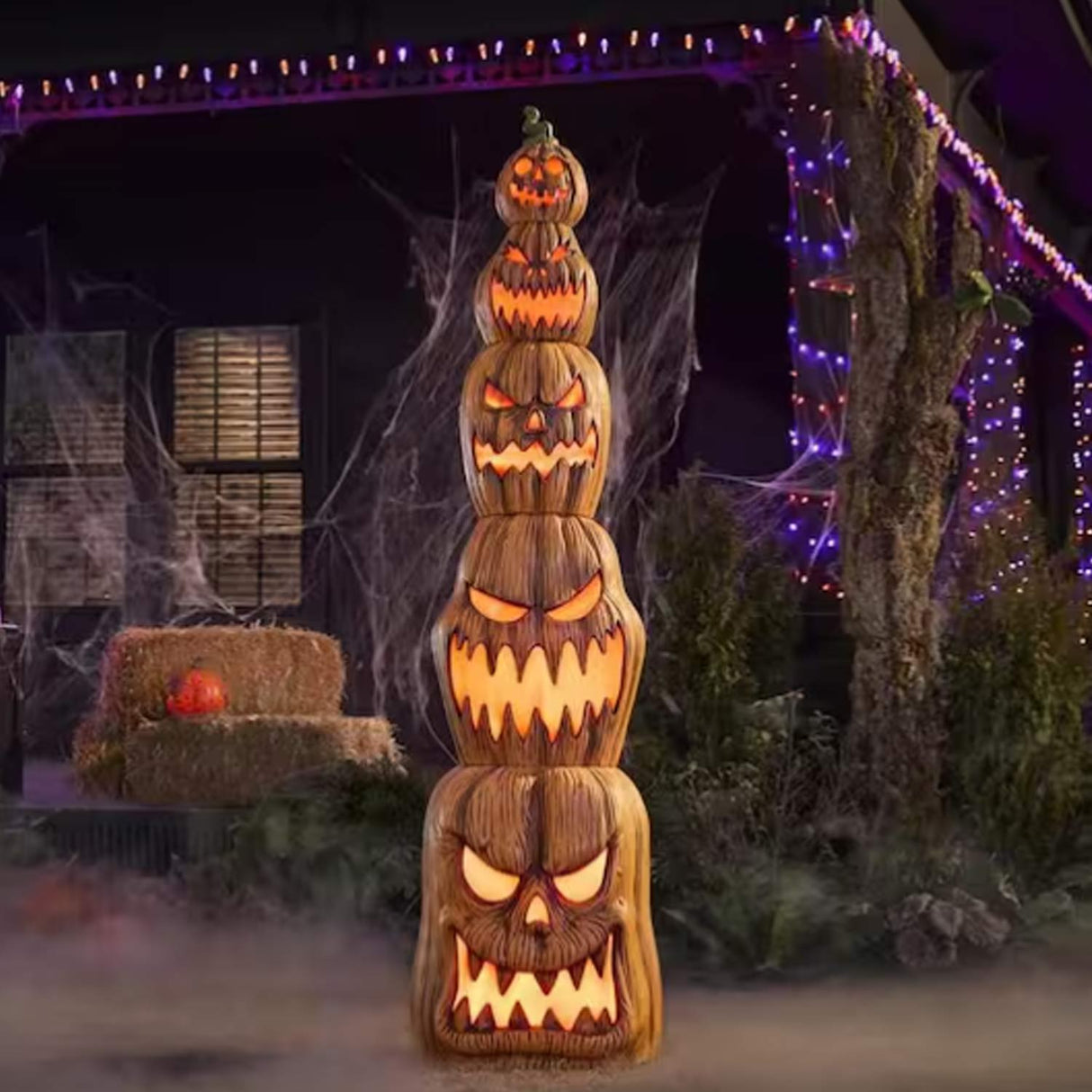 8.5 ft Halloween Classics Giant-Sized LED Jack-O-Lanterns Stack The Home Accents Holiday