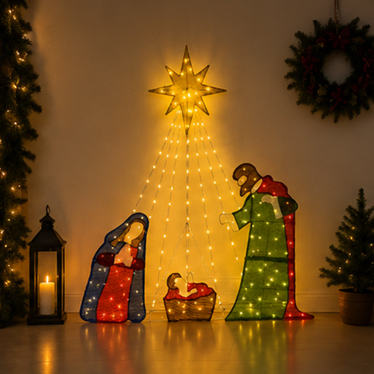 66" LED Lighted Nativity Scene Christmas Decoration