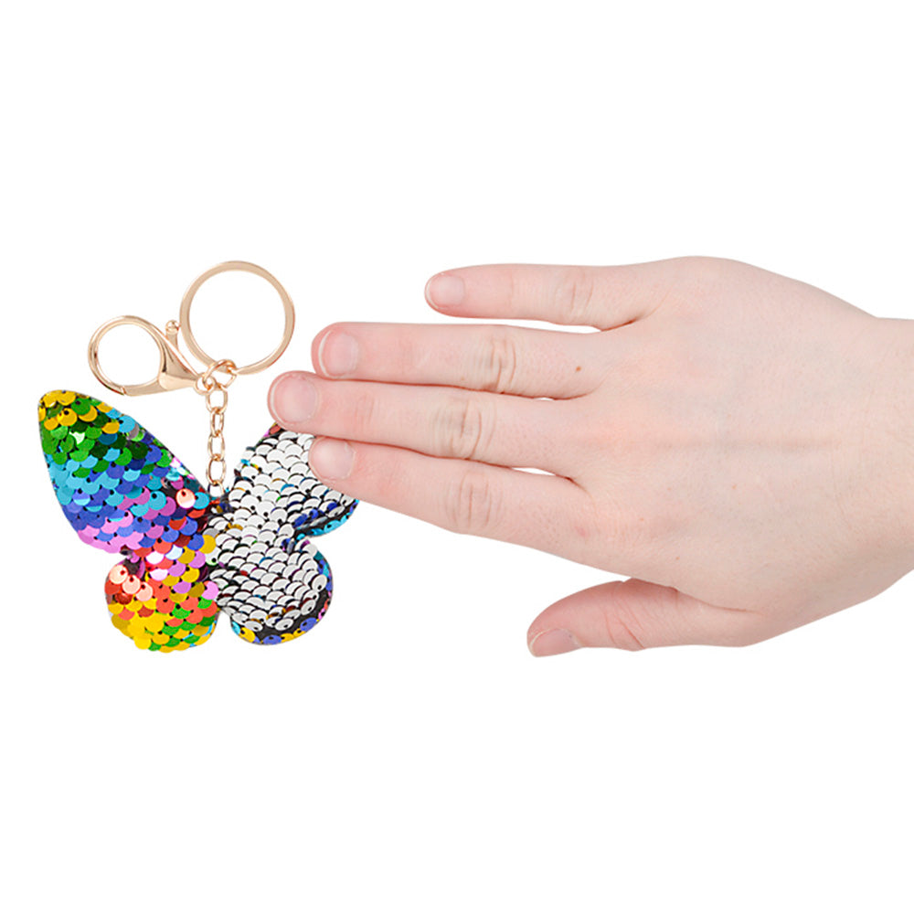 Flip Sequin Butterfly Keychain (12 PC Bag)