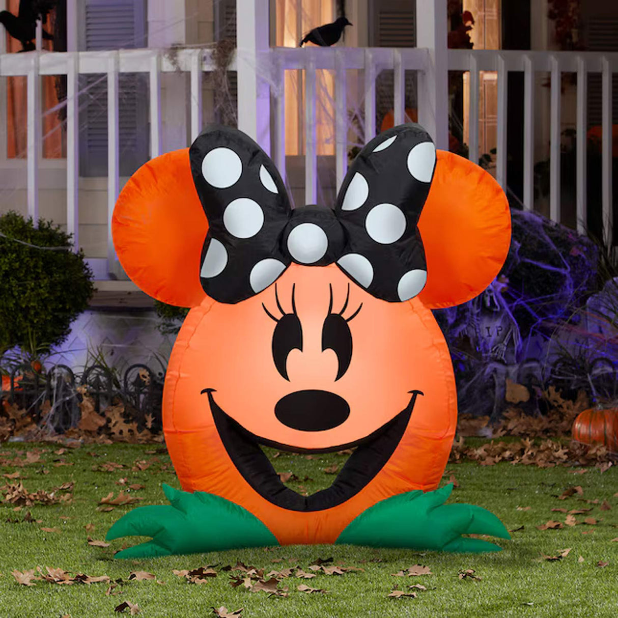 2.99 ft Gemmy Disney Minnie Mouse Jack-o-Lantern Inflatable Lighted Halloween Decor