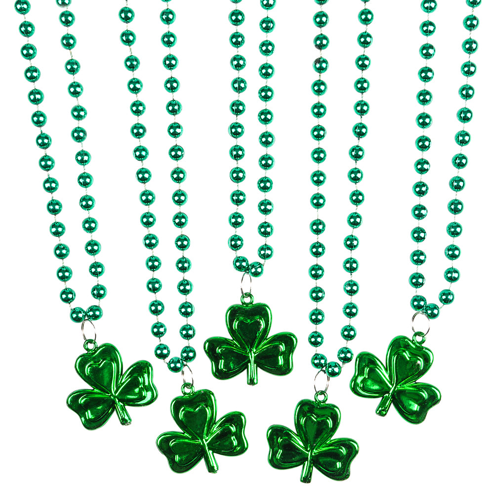 Shamrock Beaded Necklaces (1 DZ)