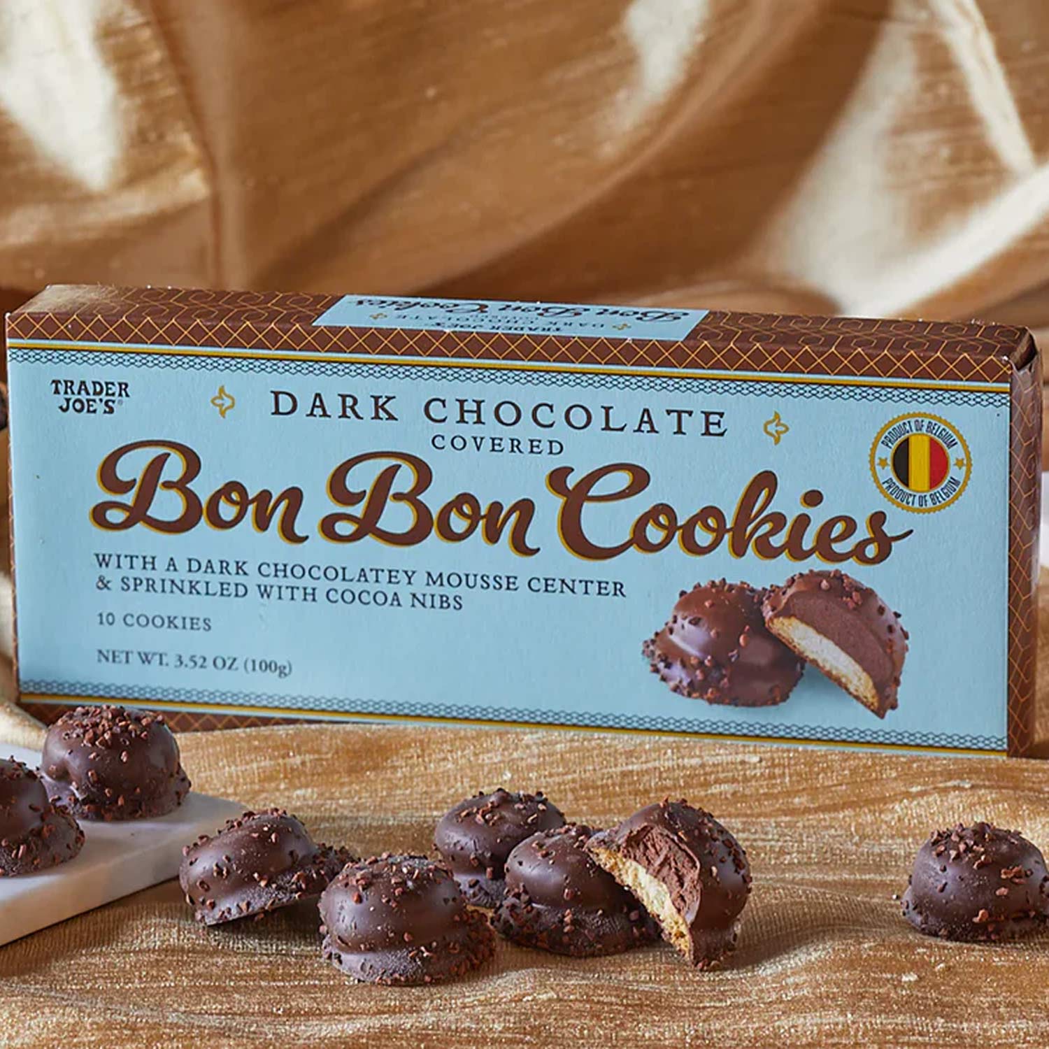 Dark Chocolate Covered Bon Bon Cookies 3.52 Oz