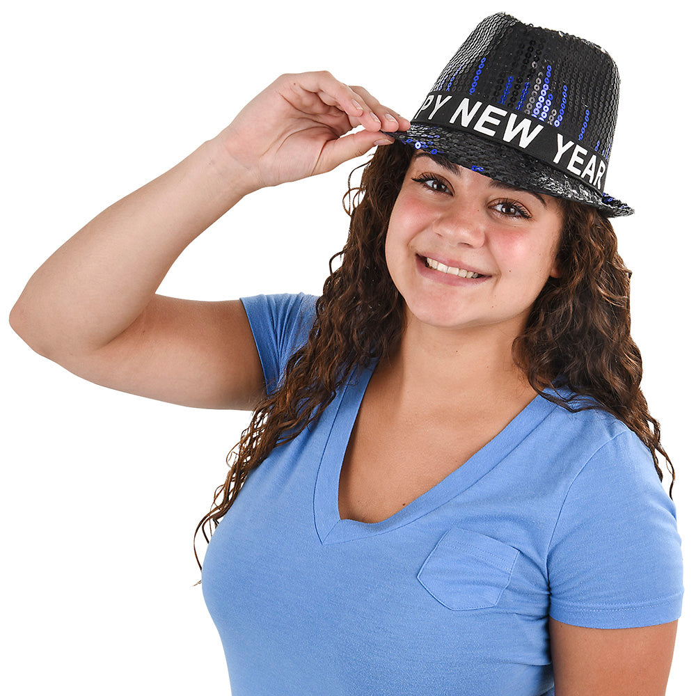 Happy New Year Sequin Fedora (1 DZ)